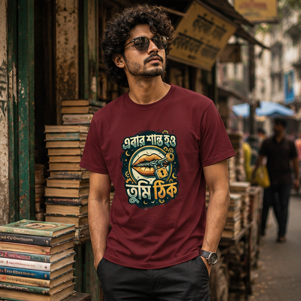 LUCE & SETE GPT mockup 1 - এবার শান্তিই তুমি ঠিক Classic Graphic T-Shirt for Men | Bold Bengali Statement - 555_9395639189741_unisex-classic-crew-t-shirt-124_BENGALI_GRID_20260609_221503_02_row1_col2.png