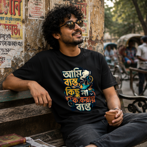 LUCE & SETE GPT mockup 1 - Busy Doing Nothing Bengali Classic Graphic T-Shirt for Men | Witty Bengali Streetwear - 555_9395639353581_unisex-classic-crew-t-shirt-125_BENGALI_GRID_20260609_221829_01_row1_col1.png