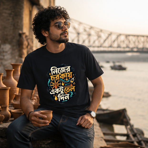 LUCE & SETE GPT mockup 1 - নিজের চরকায় একটু তেল দিন Classic Graphic T-Shirt for Men | Bengali Pride Streetwear - 555_9395639484653_unisex-classic-crew-t-shirt-126_BENGALI_GRID_20260609_222315_02_row1_col2.png
