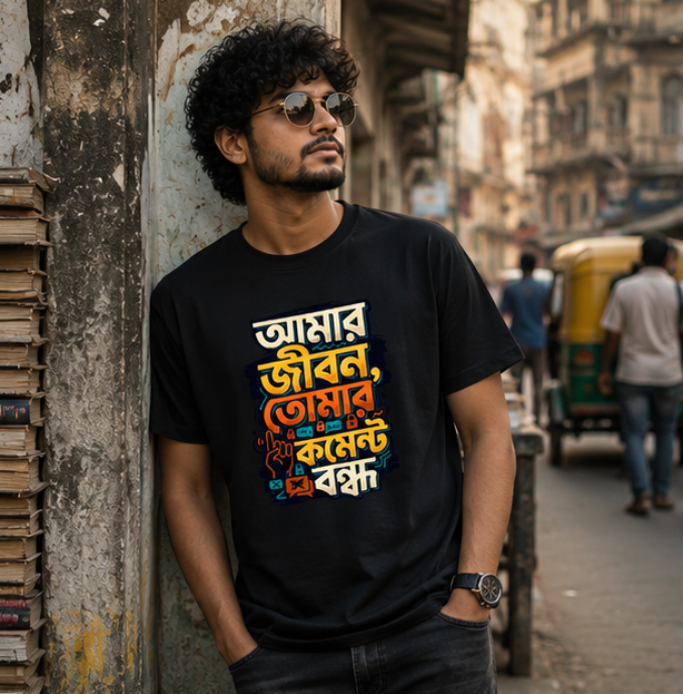 LUCE & SETE GPT mockup 1 - আমার জীবন তোমার কমেন্ট বন্ধ Classic Graphic T-Shirt for Men | Bengali Attitude Streetwear - 555_9395639615725_unisex-classic-crew-t-shirt-127_BENGALI_GRID_20260609_222718_01_row1_col1.png