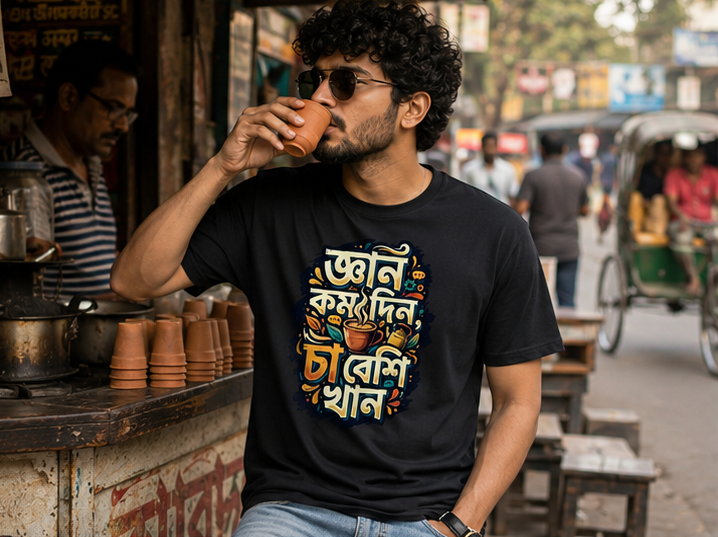 LUCE & SETE GPT mockup 1 - ভোরান কম দিন চা বেশি খান Classic Graphic T-Shirt for Men | Bengali Tea Humor - 555_9395639910637_unisex-classic-crew-t-shirt-128_BENGALI_GRID_20260609_223012_01_row1_col1.png