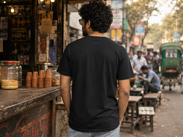 LUCE & SETE GPT mockup 1 - ভোরান কম দিন চা বেশি খান Classic Graphic T-Shirt for Men | Bengali Tea Humor - 555_9395639910637_unisex-classic-crew-t-shirt-128_BENGALI_GRID_20260609_223012_03_row2_col1.png