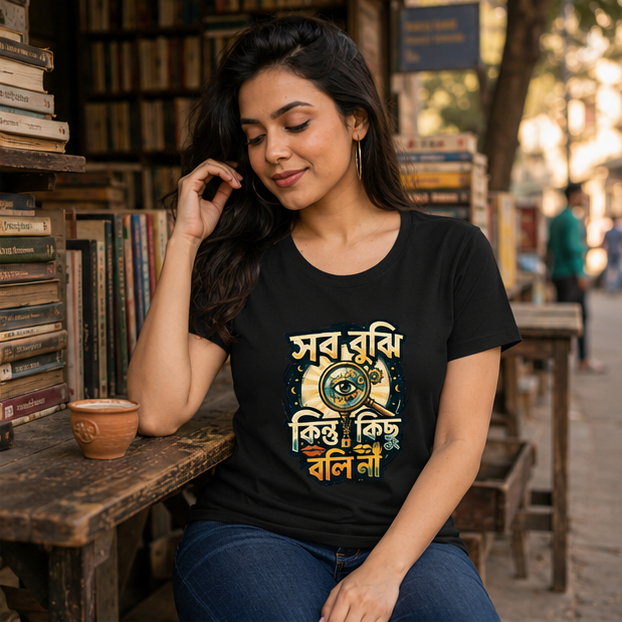 LUCE & SETE GPT mockup 1 - Silent Wisdom Bengali Typography Classic Graphic T-Shirt for Women | Confident Bengali Pride - 555_9396042268909_womens-classic-t-shirt-133_BENGALI_GRID_20260610_083652_02_row1_col2.png