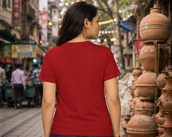 LUCE & SETE GPT mockup 1 - আজ থাক কাল দেখা যাবে Classic Graphic T-Shirt for Women | Bengali Motivational Streetwear - 555_9396042334445_womens-classic-t-shirt-134_BENGALI_GRID_20260610_084003_04_row2_col2.png