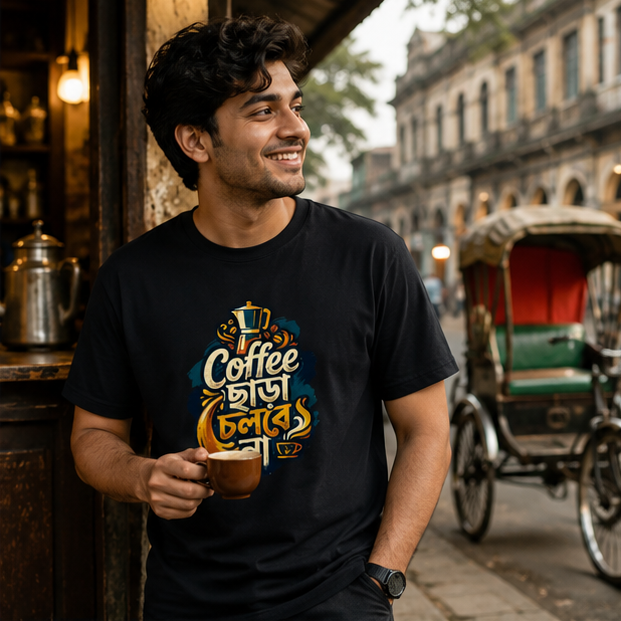 LUCE & SETE GPT mockup 1 - Coffee ছাড়া চলবে না Classic Graphic T-Shirt for Men | Bengali Coffee Pride - 555_9396079853805_unisex-classic-crew-t-shirt-129_BENGALI_GRID_20260610_100635_02_row1_col2.png