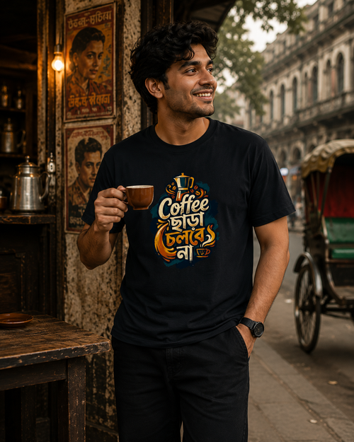 LUCE & SETE GPT mockup 1 - Coffee ছাড়া চলবে না Classic Graphic T-Shirt for Men | Bengali Coffee Pride - 555_9396079853805_unisex-classic-crew-t-shirt-129_BENGALI_front_HERO_20260610_100743.png