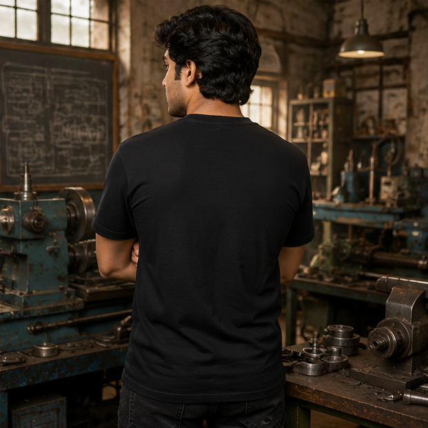 LUCE & SETE GPT mockup 1 - Deadline আমায় ভয় পায় Classic Graphic T-Shirt for Men | Bengali Engineering Pride - 555_9396079919341_unisex-classic-crew-t-shirt-130_BENGALI_GRID_20260610_100851_04_row2_col2.png