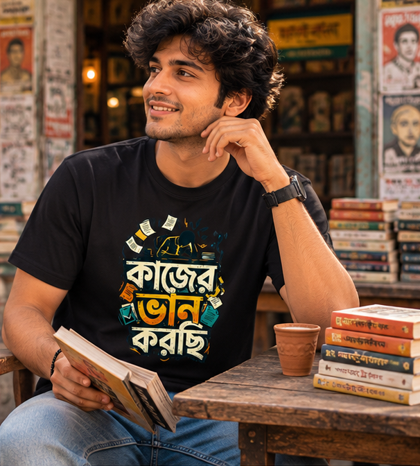 LUCE & SETE GPT mockup 1 - কাজের ভান করছি Classic Graphic T-Shirt for Men | Sarcastic Bengali Streetwear - 555_9396079984877_unisex-classic-crew-t-shirt-132_BENGALI_GRID_20260610_101537_02_row1_col2.png