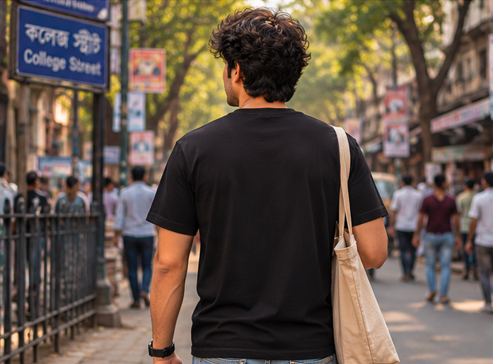 LUCE & SETE GPT mockup 1 - কাজের ভান করছি Classic Graphic T-Shirt for Men | Sarcastic Bengali Streetwear - 555_9396079984877_unisex-classic-crew-t-shirt-132_BENGALI_GRID_20260610_101537_03_row2_col1.png