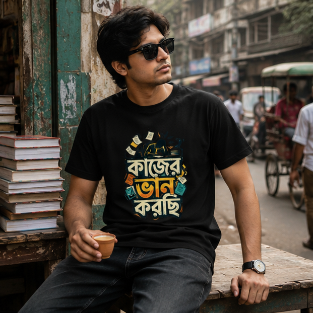 LUCE & SETE GPT mockup 1 - কাজের ভান করছি Classic Graphic T-Shirt for Men | Sarcastic Bengali Streetwear - 555_9396079984877_unisex-classic-crew-t-shirt-132_BENGALI_GRID_20260610_131116_01_row1_col1.png