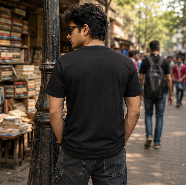 LUCE & SETE GPT mockup 1 - Online আছি শুধু Classic Graphic T-Shirt for Men | Bengali Digital Pride Streetwear - 555_9396080083181_unisex-classic-crew-t-shirt-133_BENGALI_GRID_20260610_114848_04_row2_col2.png
