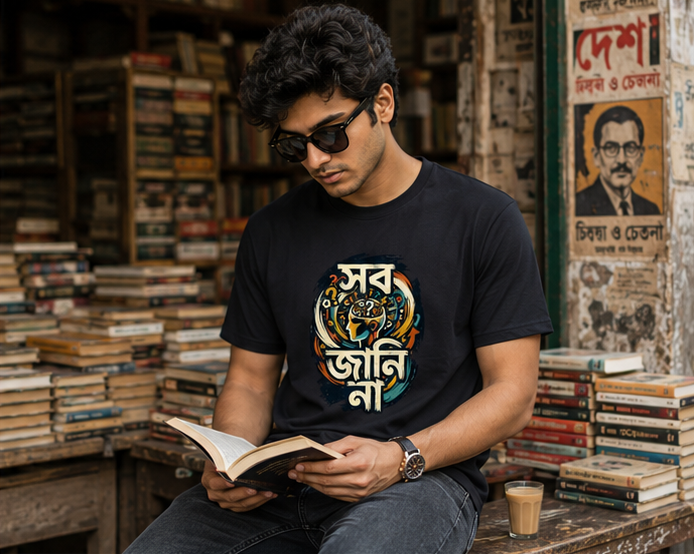 LUCE & SETE GPT mockup 1 - সব জানি না Bengali Typography Classic Graphic T-Shirt for Men | Thoughtful Bengali Streetwear - 555_9396080214253_unisex-classic-crew-t-shirt-135_BENGALI_GRID_20260610_115518_02_row1_col2.png