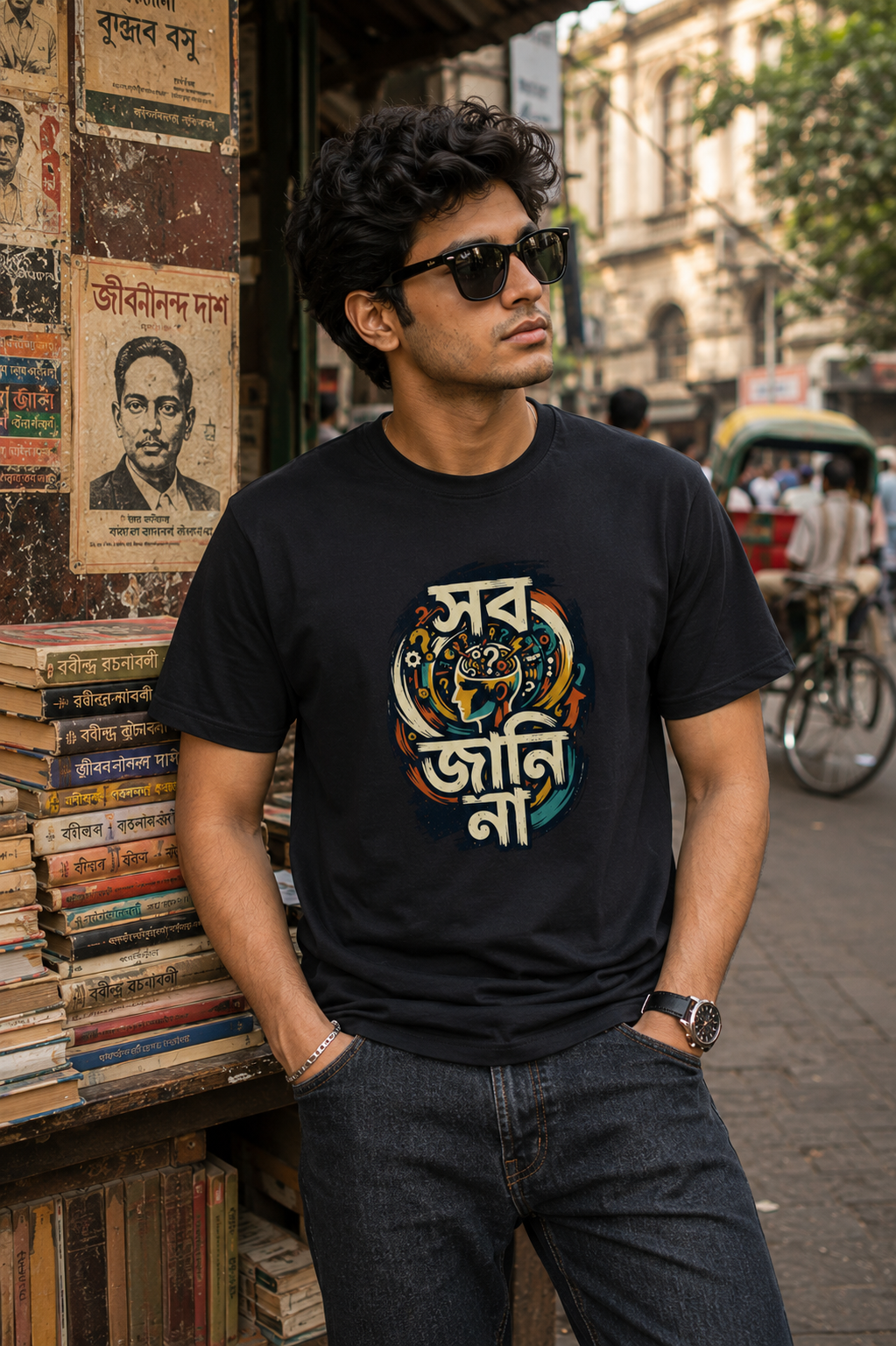LUCE & SETE GPT mockup 1 - সব জানি না Bengali Typography Classic Graphic T-Shirt for Men | Thoughtful Bengali Streetwear - 555_9396080214253_unisex-classic-crew-t-shirt-135_BENGALI_front_HERO_20260610_115700.png