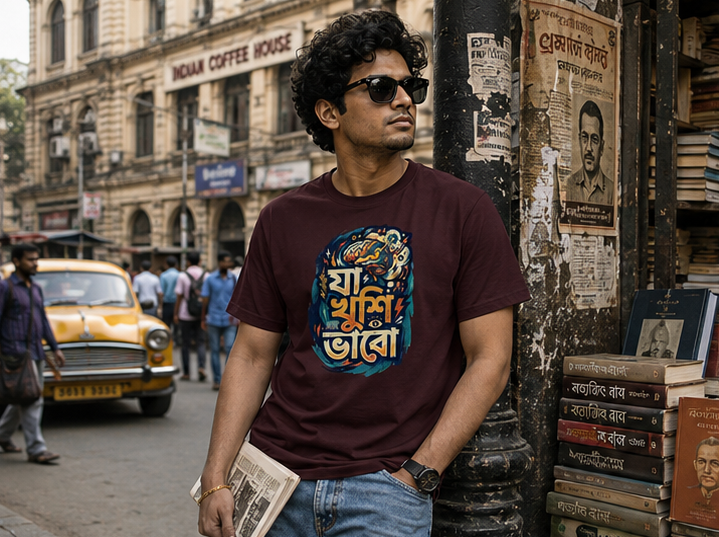 LUCE & SETE GPT mockup 1 - যা খুশি ভাবো Classic Graphic T-Shirt for Men | Bold Bengali Statement - 555_9396080410861_unisex-classic-crew-t-shirt-137_BENGALI_GRID_20260610_120138_01_row1_col1.png