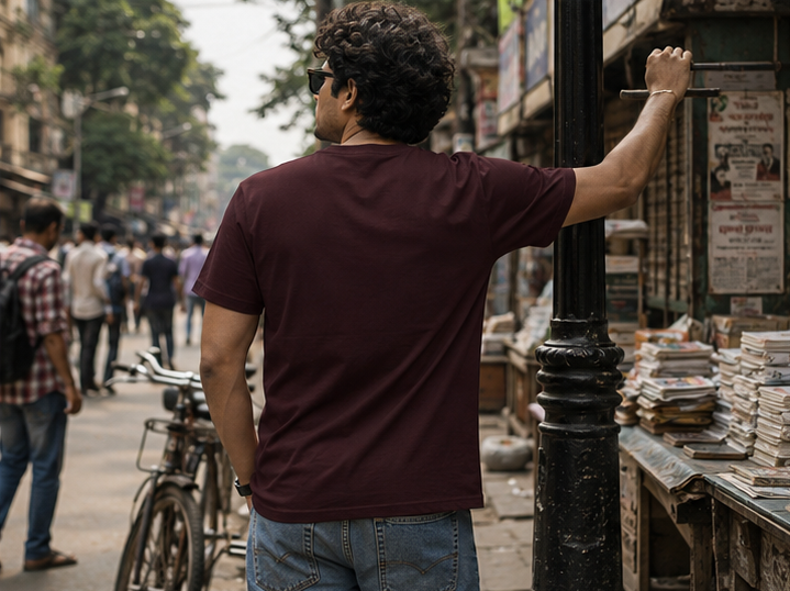 LUCE & SETE GPT mockup 1 - যা খুশি ভাবো Classic Graphic T-Shirt for Men | Bold Bengali Statement - 555_9396080410861_unisex-classic-crew-t-shirt-137_BENGALI_GRID_20260610_120138_04_row2_col2.png