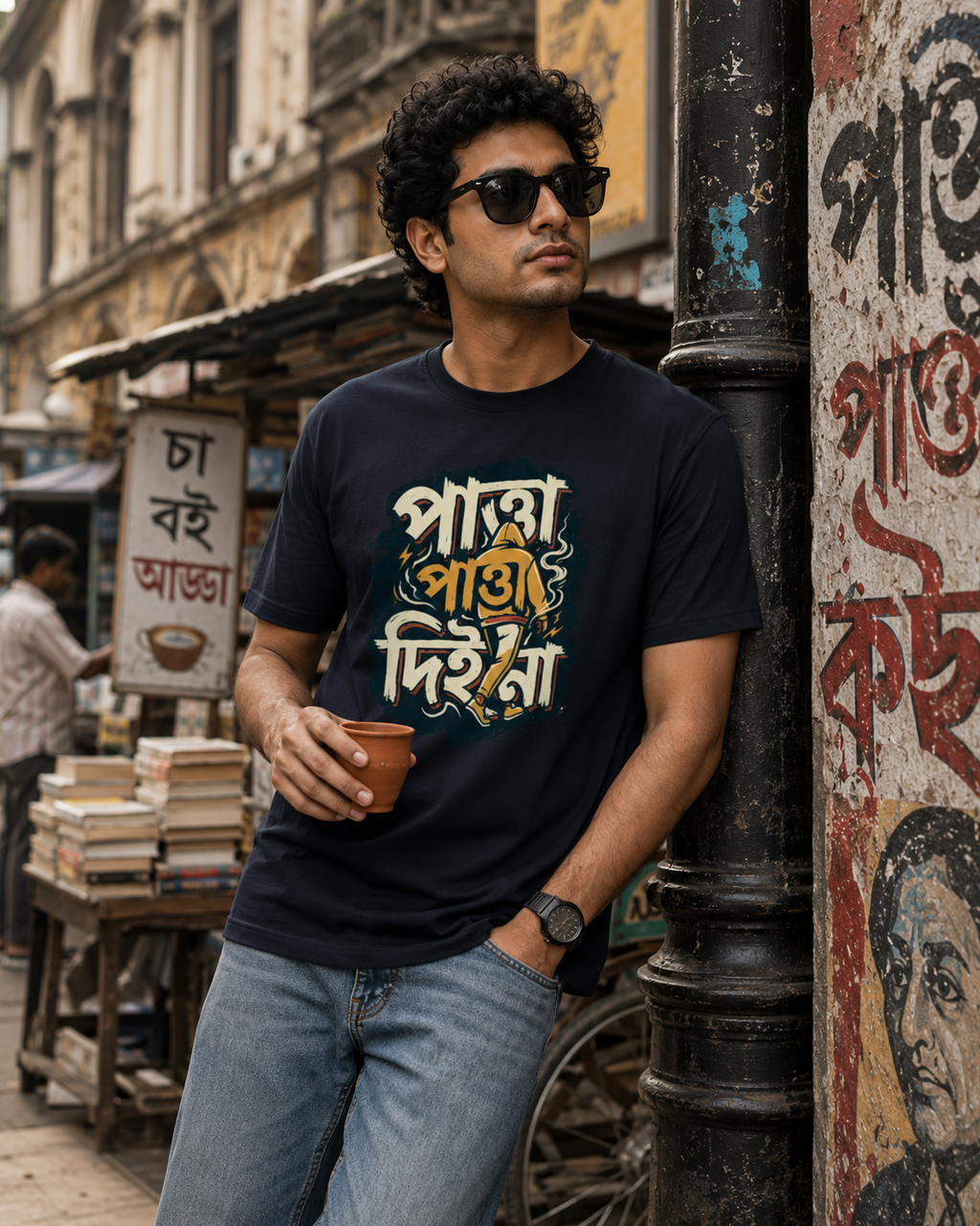 LUCE & SETE GPT mockup 1 - Pagla Pawa Diena Bold Bengali Typography Classic Graphic T-Shirt for Men | Confident Bengali Streetwear - 555_9396080443629_unisex-classic-crew-t-shirt-138_BENGALI_front_HERO_20260610_120637.png