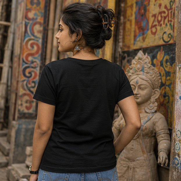 LUCE & SETE GPT mockup 1 - Deadline আমায় ভয় পায় Classic Graphic T-Shirt for Women | Bold Bengali Pride - 555_9396180943085_womens-classic-t-shirt-141_BENGALI_GRID_20260610_131753_04_row2_col2.png