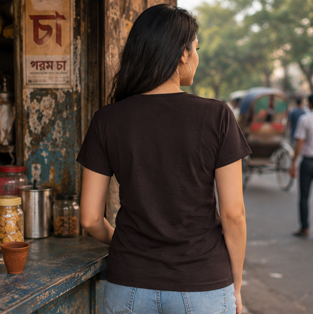 LUCE & SETE GPT mockup 1 - কাজের ভান করছি Classic Graphic T-Shirt for Women | Sarcastic Bengali Streetwear - 555_9396181500141_womens-classic-t-shirt-143_BENGALI_GRID_20260610_132513_03_row2_col1.png