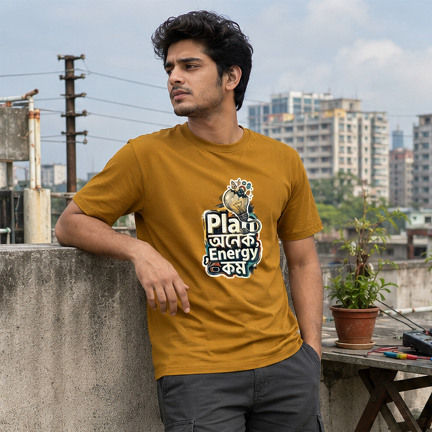 LUCE & SETE GPT mockup 1 - Plan অনেক Energy কম Classic Graphic T-Shirt for Men | Engineer Humor Streetwear - 555_9399581933805_unisex-classic-crew-t-shirt-139_BENGALI_GRID_20260615_142512_01_row1_col1.png