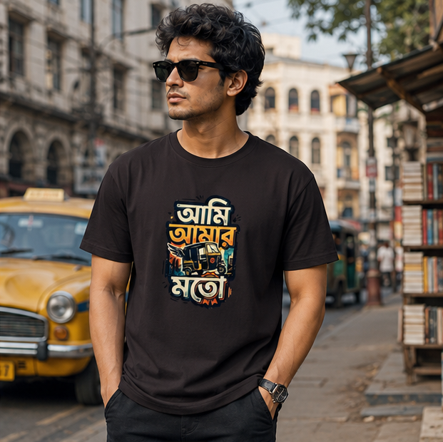 LUCE & SETE GPT mockup 1 - আমি আমার মতো Classic Graphic T-Shirt for Men | Bengali Pride Streetwear - 555_9399581966573_unisex-classic-crew-t-shirt-140_BENGALI_GRID_20260615_134923_02_row1_col2.png