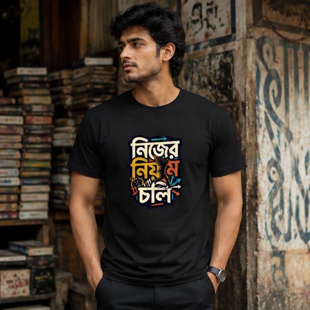 LUCE & SETE GPT mockup 1 - নিজের নিয়মে চল Classic Graphic T-Shirt for Men | Bold Bengali Statement - 555_9399582097645_unisex-classic-crew-t-shirt-141_BENGALI_GRID_20260615_135332_01_row1_col1.png