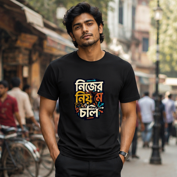 LUCE & SETE GPT mockup 1 - নিজের নিয়মে চল Classic Graphic T-Shirt for Men | Bold Bengali Statement - 555_9399582097645_unisex-classic-crew-t-shirt-141_BENGALI_GRID_20260615_135332_02_row1_col2.png