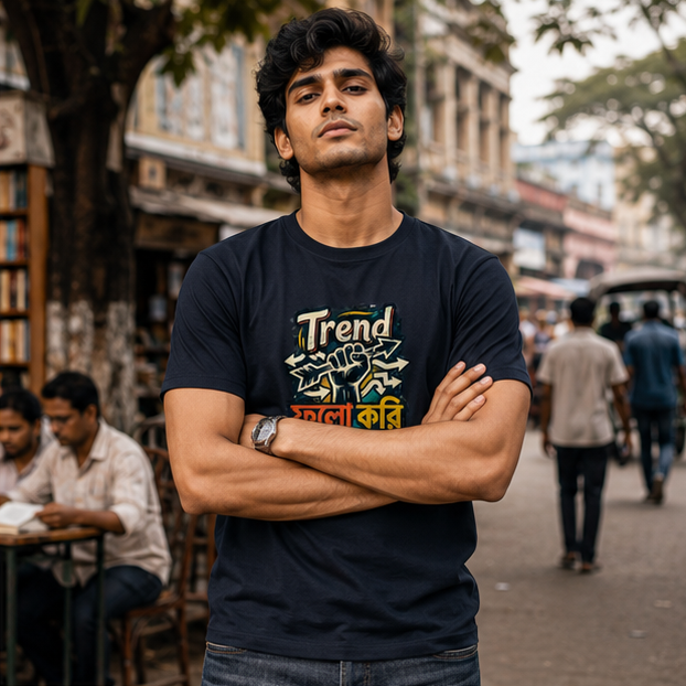 LUCE & SETE GPT mockup 1 - Trend ফলো করি না Classic Graphic T-Shirt for Men | Bold Bengali Streetwear - 555_9399582490861_unisex-classic-crew-t-shirt-143_BENGALI_GRID_20260615_140051_02_row1_col2.png