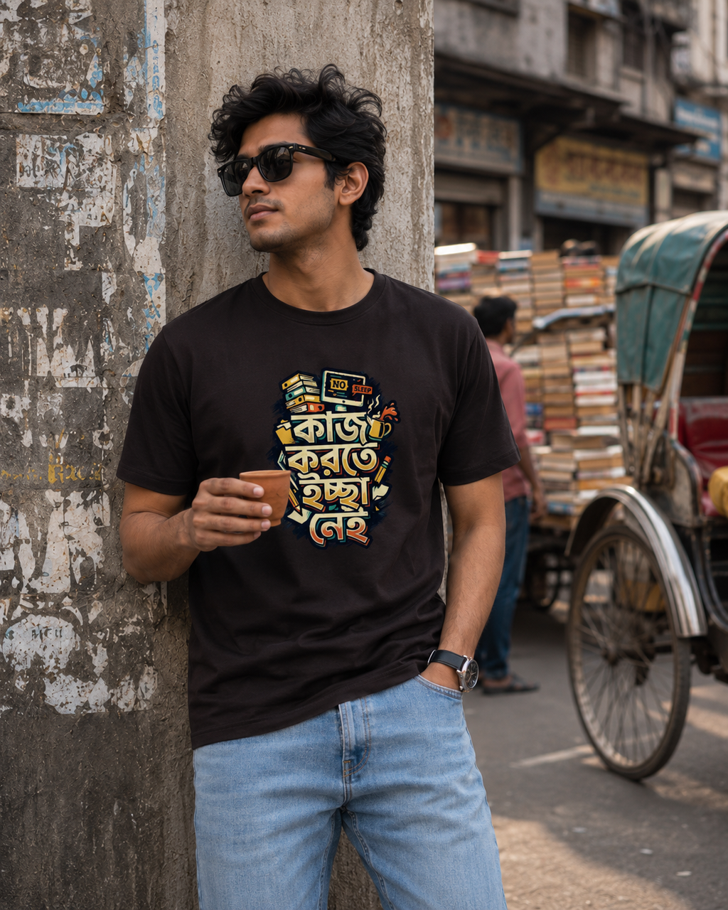 LUCE & SETE GPT mockup 1 - কাজ করতে ইচ্ছা নেই Classic Graphic T-Shirt for Men | Bengali Sarcasm Streetwear - 555_9399582818541_unisex-classic-crew-t-shirt-145_BENGALI_front_HERO_20260615_143540.png