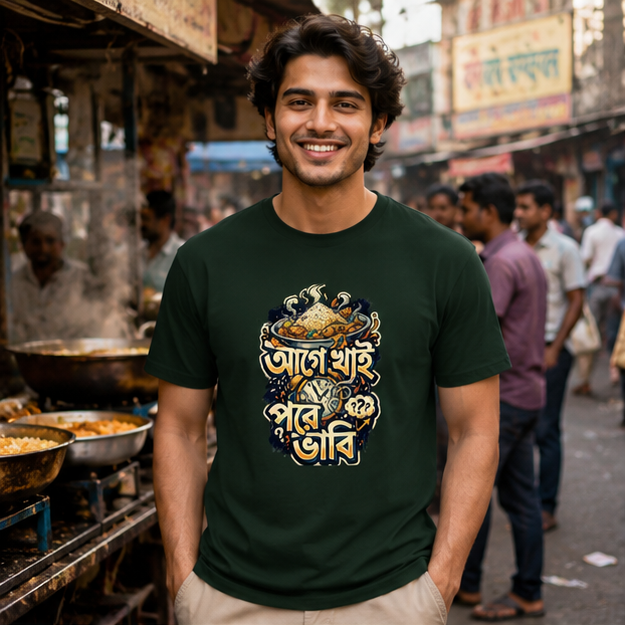 LUCE & SETE GPT mockup 1 - আগে খাই পরে ভাবি Classic Graphic T-Shirt for Men | Bengali Humor Streetwear - 555_9399585276141_unisex-classic-crew-t-shirt-147_BENGALI_GRID_20260615_144221_01_row1_col1.png