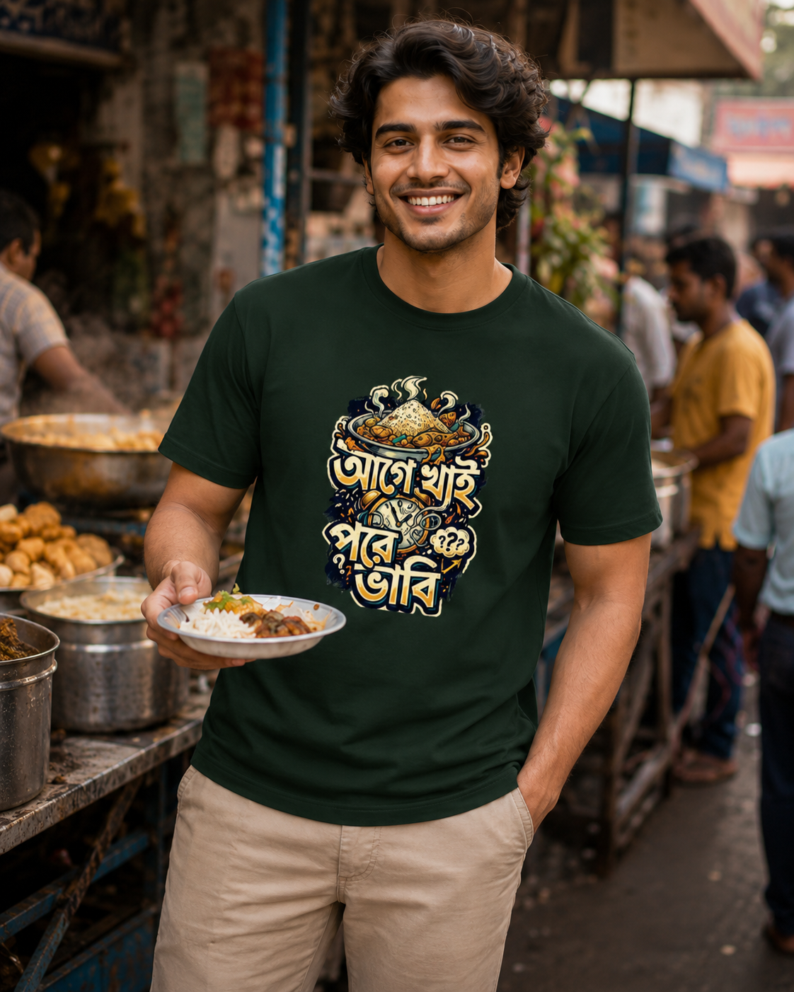LUCE & SETE GPT mockup 1 - আগে খাই পরে ভাবি Classic Graphic T-Shirt for Men | Bengali Humor Streetwear - 555_9399585276141_unisex-classic-crew-t-shirt-147_BENGALI_front_HERO_20260615_144403.png