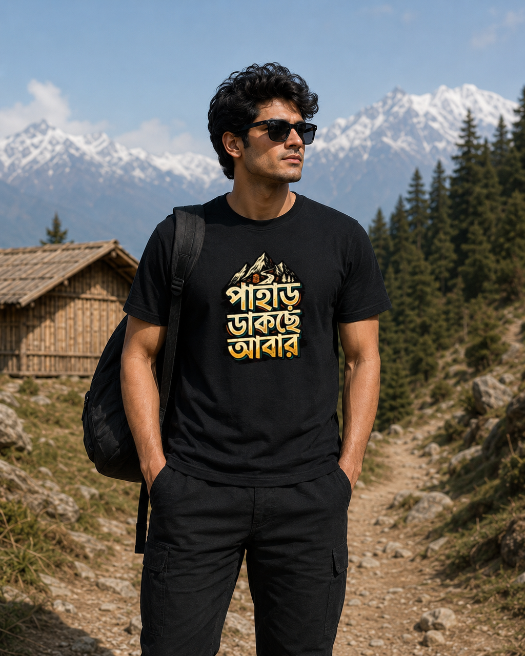 LUCE & SETE GPT mockup 1 - Mountain Calling Classic Graphic T-Shirt for Men | Bengali Adventure Streetwear - 555_9399734305005_unisex-classic-crew-t-shirt-152_BENGALI_front_HERO_20260615_152628.png
