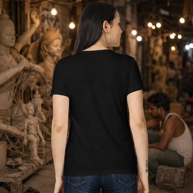 LUCE & SETE GPT mockup 1 - Original থাকি সবসময় Classic Graphic T-Shirt for Women | Bengali Pride Statement - 555_9399864361197_womens-classic-t-shirt-154_BENGALI_GRID_20260615_162112_03_row2_col1.png