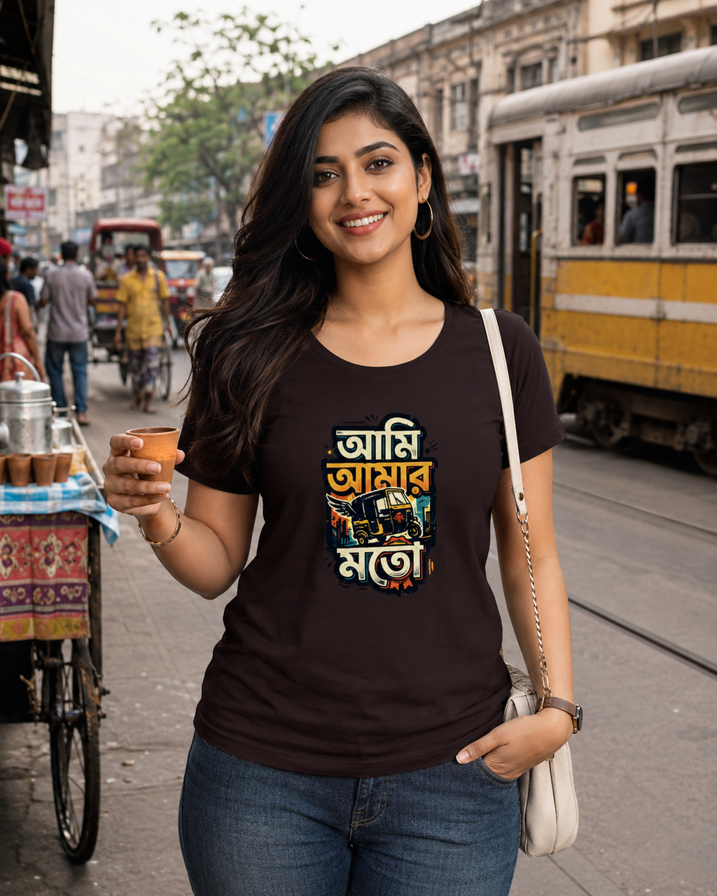 LUCE & SETE GPT mockup 1 - আমি আমার মতো Classic Graphic T-Shirt for Women | Bengali Pride Statement - 555_9399865213165_womens-classic-t-shirt-156_BENGALI_front_HERO_20260615_184721.png