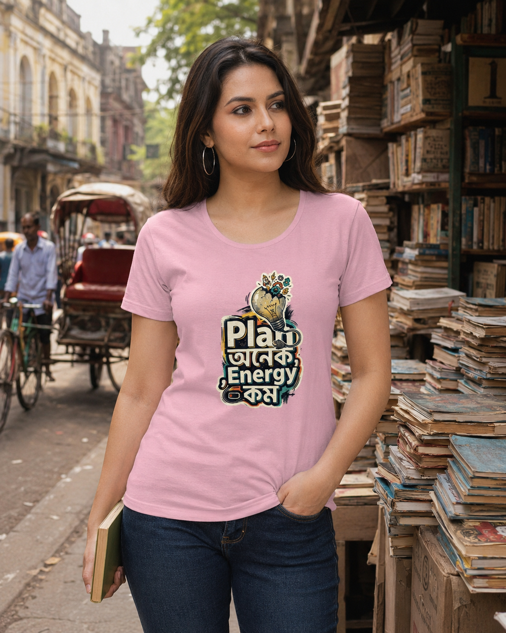 LUCE & SETE GPT mockup 1 - Plan অনেক Energy কম Classic Graphic T-Shirt for Women | Bengali Motivational Streetwear - 555_9399865606381_womens-classic-t-shirt-157_BENGALI_front_HERO_20260615_163802.png