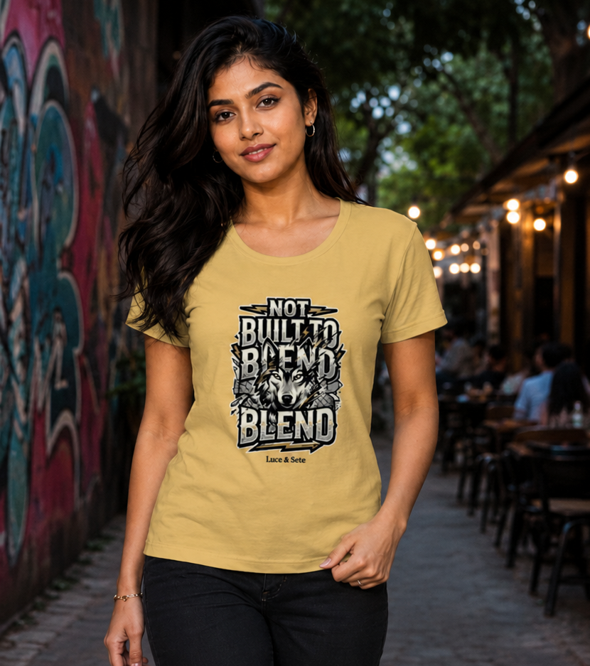 LUCE & SETE GPT mockup 1 - Not Built to Blend Classic Graphic T-Shirt for Women | Bold Individuality Statement - 555_9400922374381_womens-classic-t-shirt-166_BUILD_DIFF_front_PAIR_20260616_104526_02_row1_col2.png
