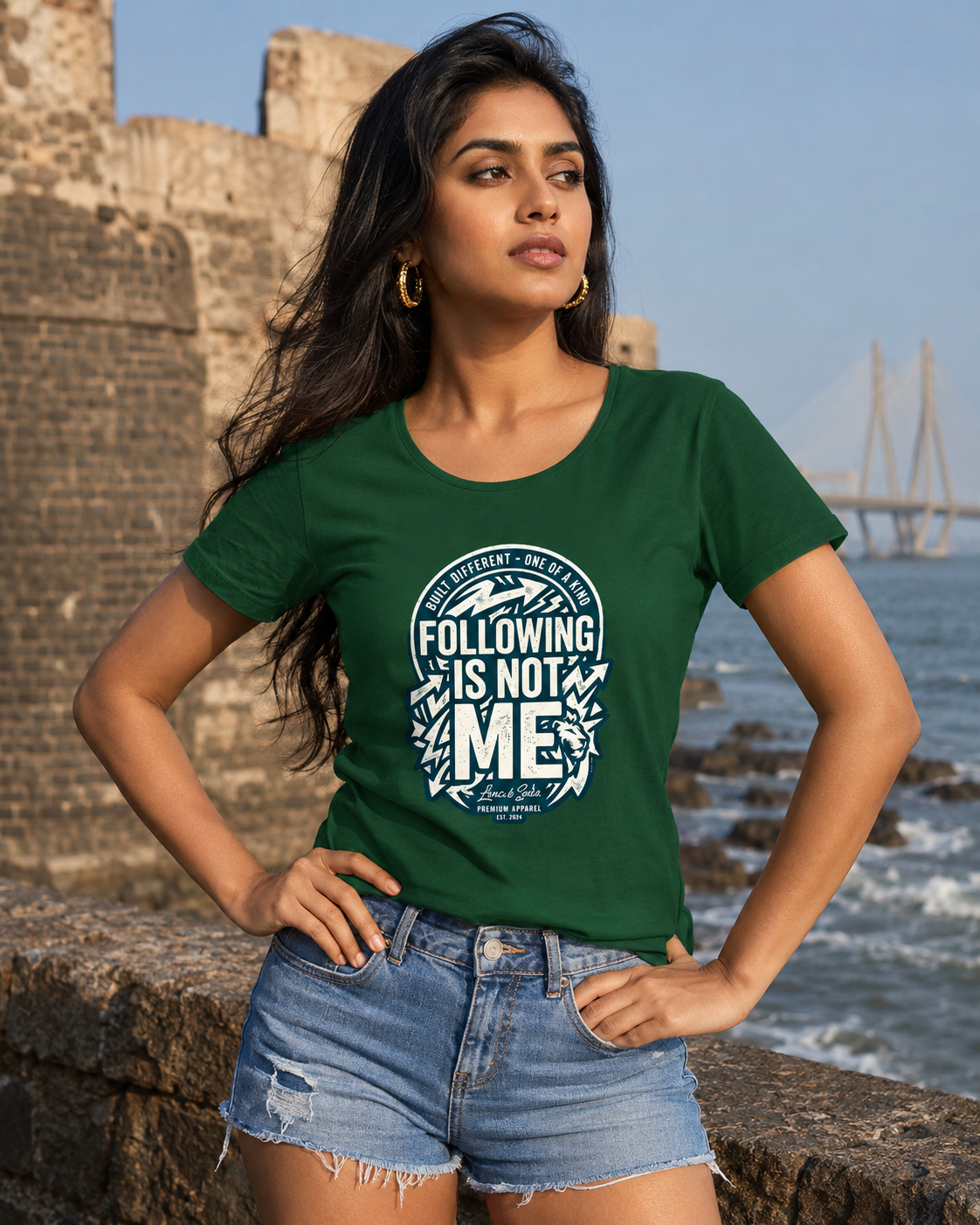 LUCE & SETE GPT mockup 1 - Following Is Not Me Classic Graphic T-Shirt for Women | Empowerment Statement T-Shirt - 555_9400922505453_womens-classic-t-shirt-168_BUILD_DIFF_front_HERO_20260616_105354.png