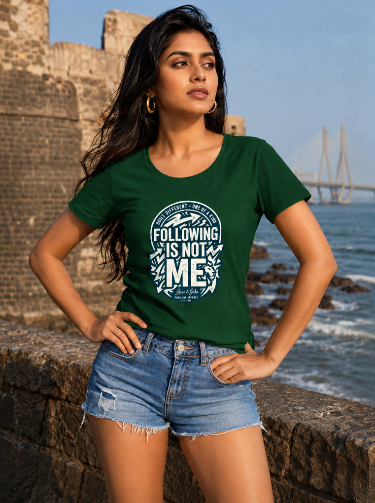 LUCE & SETE GPT mockup 1 - Following Is Not Me Classic Graphic T-Shirt for Women | Empowerment Statement T-Shirt - 555_9400922505453_womens-classic-t-shirt-168_BUILD_DIFF_front_PAIR_20260616_105532_01_row1_col1.png