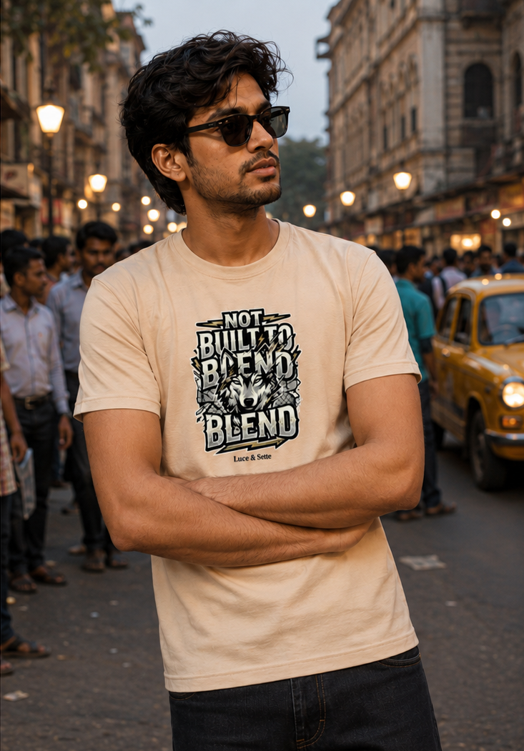LUCE & SETE GPT mockup 1 - Not Built to Blend Classic Graphic T-Shirt for Men | Bold Individuality Streetwear - 555_9400941904109_unisex-classic-crew-t-shirt-157_BUILD_DIFF_front_PAIR_20260616_115216_02_row1_col2.png