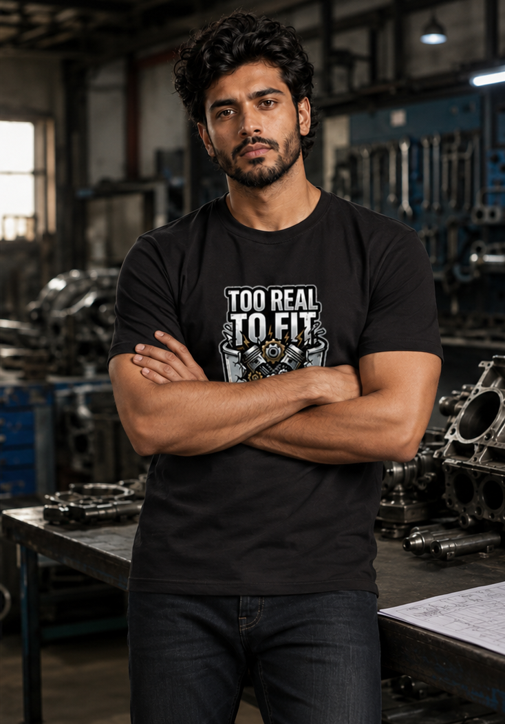 LUCE & SETE GPT mockup 1 - Too Real to Fit Classic Graphic T-Shirt for Men | Engineering Pride Statement - 555_9400941936877_unisex-classic-crew-t-shirt-158_BUILD_DIFF_front_PAIR_20260616_115817_02_row1_col2.png