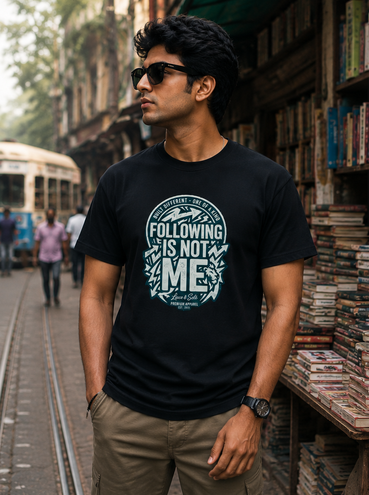 LUCE & SETE GPT mockup 1 - Following Is Not Me Classic Graphic T-Shirt for Men | Bold Individuality Statement - 555_9400941969645_unisex-classic-crew-t-shirt-159_BUILD_DIFF_front_PAIR_20260616_120241_01_row1_col1.png