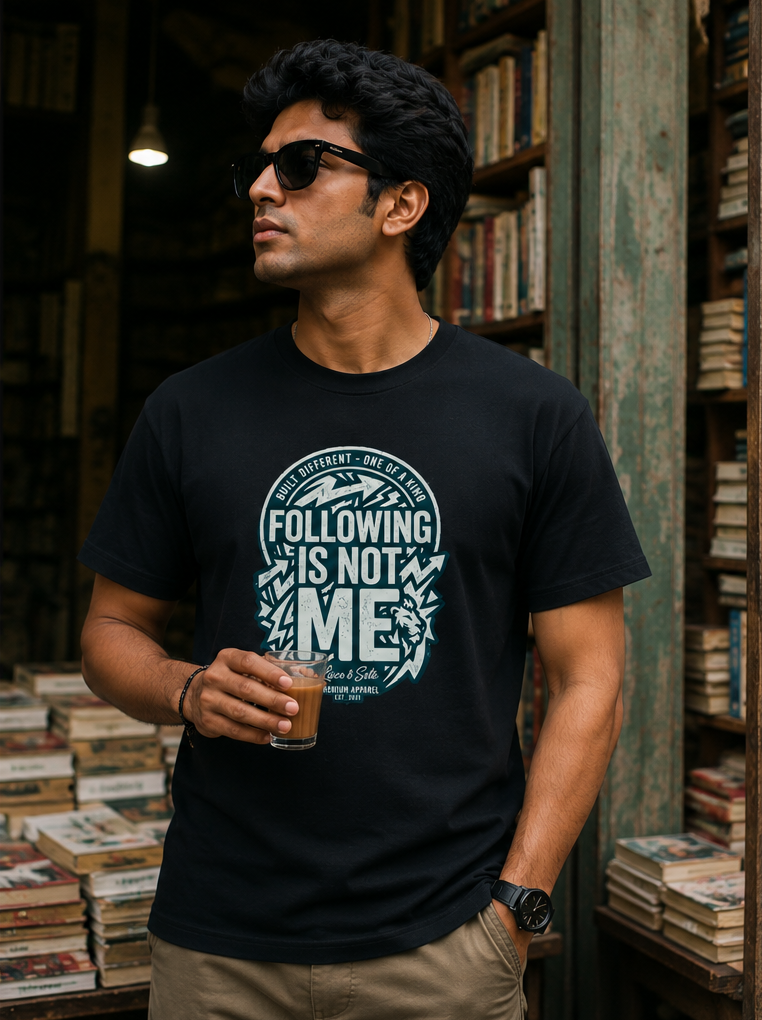 LUCE & SETE GPT mockup 1 - Following Is Not Me Classic Graphic T-Shirt for Men | Bold Individuality Statement - 555_9400941969645_unisex-classic-crew-t-shirt-159_BUILD_DIFF_front_PAIR_20260616_120241_02_row1_col2.png