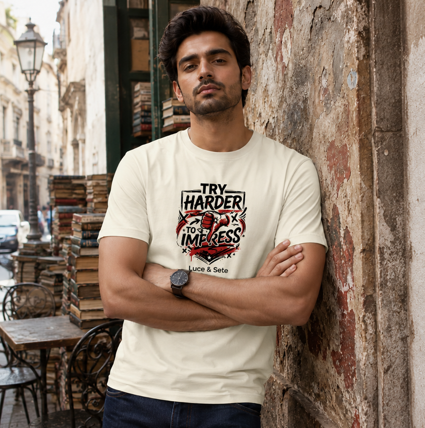 LUCE & SETE GPT mockup 1 - Try Harder to Impress Classic Graphic T-Shirt for Men | Bold Attitude Streetwear - 555_9400942067949_unisex-classic-crew-t-shirt-161_BUILD_DIFF_front_PAIR_20260616_121232_01_row1_col1.png