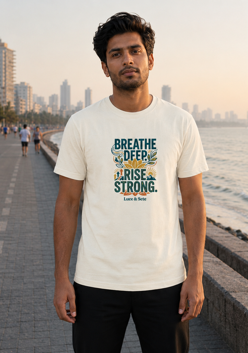 LUCE & SETE GPT mockup 1 - Breathe Deep Rise Strong Classic Graphic T-Shirt for Men | Motivational Streetwear - 555_9403341013229_unisex-classic-crew-t-shirt-164_YOGA_front_PAIR_20260617_132132_01_row1_col1.png