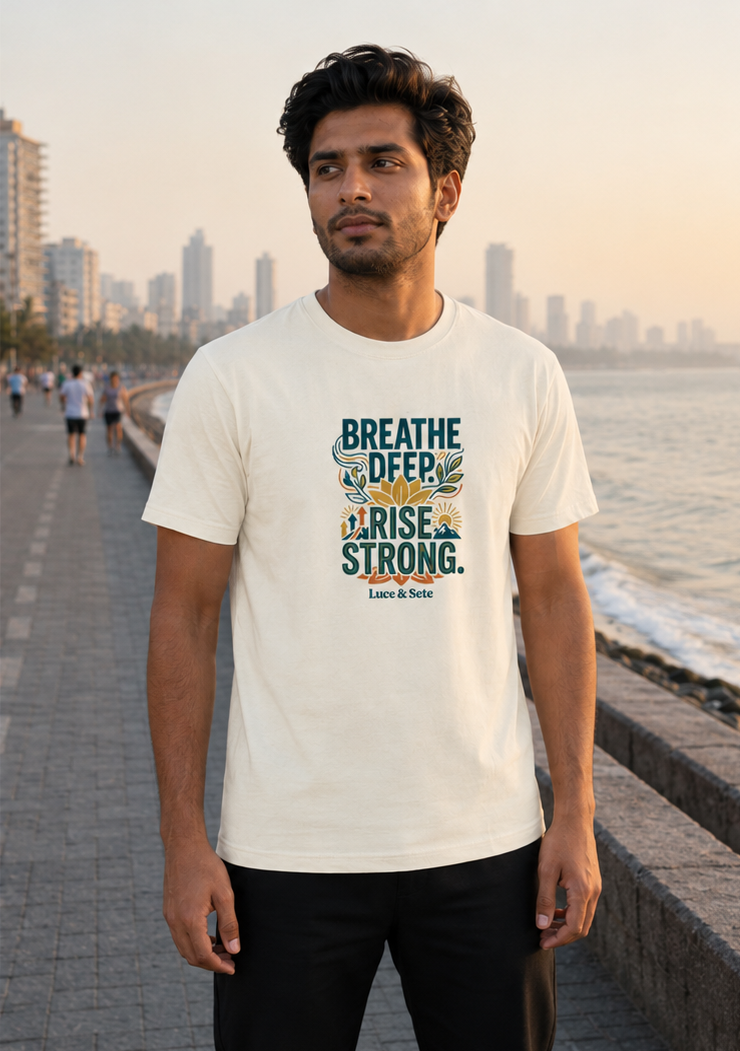 LUCE & SETE GPT mockup 1 - Breathe Deep Rise Strong Classic Graphic T-Shirt for Men | Motivational Streetwear - 555_9403341013229_unisex-classic-crew-t-shirt-164_YOGA_front_PAIR_20260617_132132_02_row1_col2.png