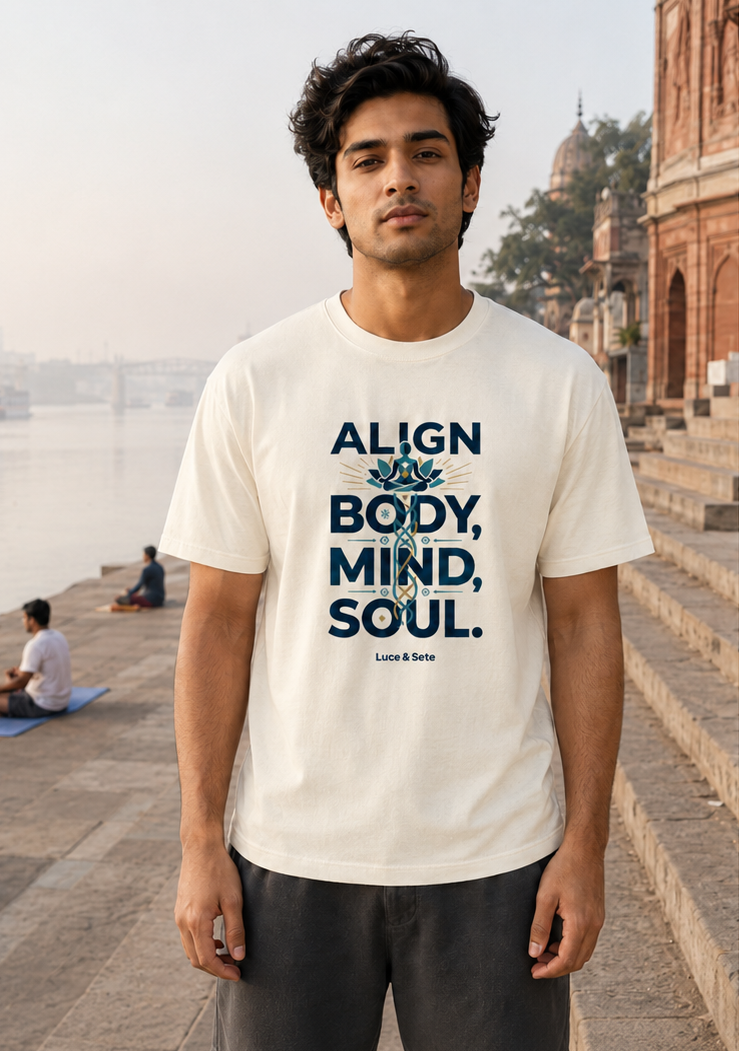 LUCE & SETE GPT mockup 1 - Align Body Mind Soul Classic Graphic T-Shirt for Men | Spiritual Wellness Streetwear - 555_9403361263853_unisex-classic-crew-t-shirt-165_YOGA_front_PAIR_20260617_134523_01_row1_col1.png