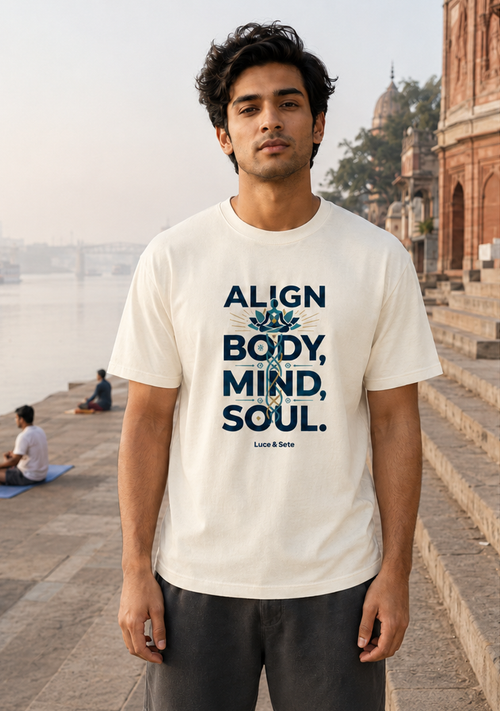LUCE & SETE GPT mockup 1 - Align Body Mind Soul Classic Graphic T-Shirt for Men | Spiritual Wellness Streetwear - 555_9403361263853_unisex-classic-crew-t-shirt-165_YOGA_front_PAIR_20260617_134523_01_row1_col1.png