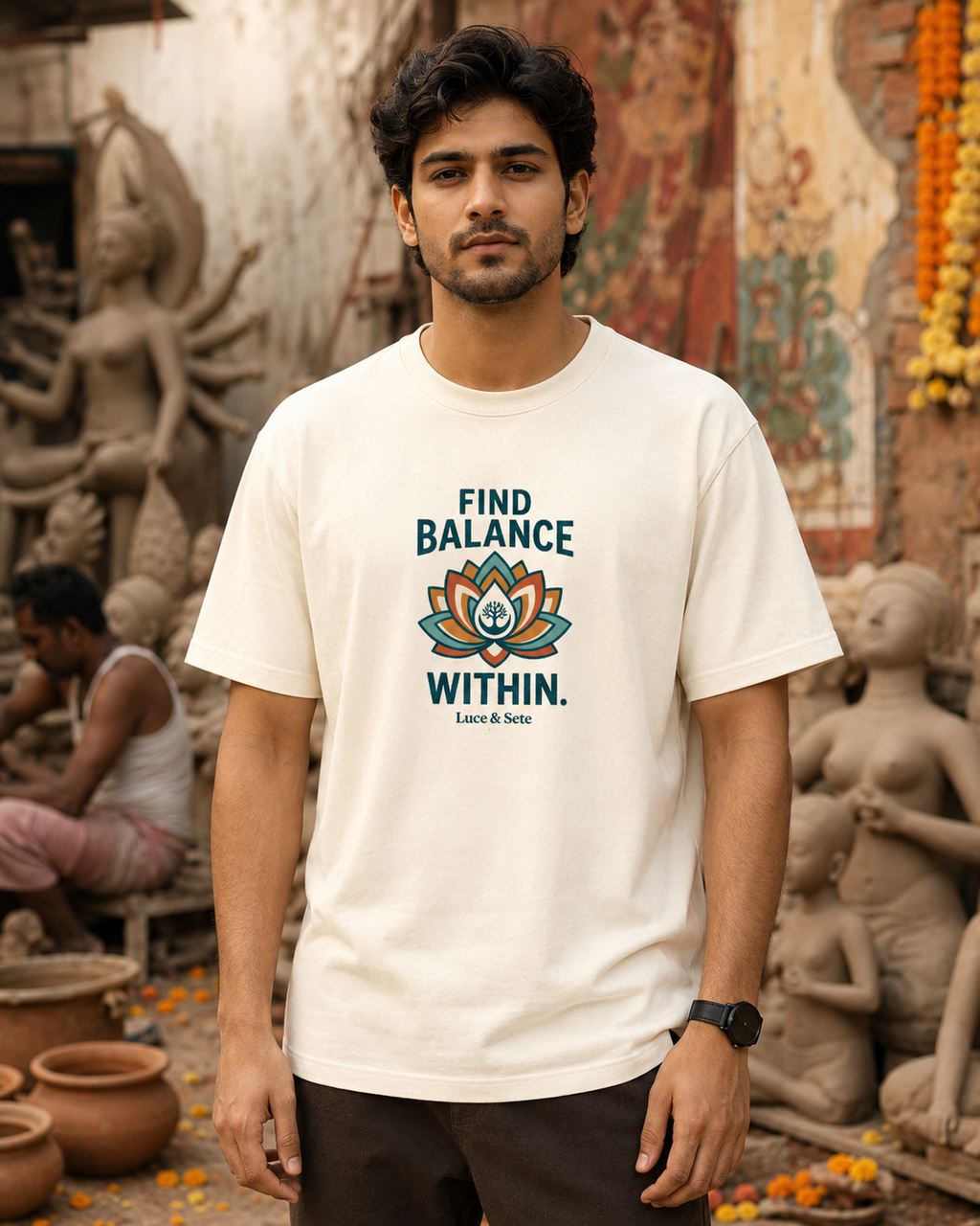 LUCE & SETE GPT mockup 1 - Find Balance Within Classic Graphic T-Shirt for Men | Mindfulness Streetwear - 555_9403362279661_unisex-classic-crew-t-shirt-170_CLASSIC_front_HERO_20260617_145004.png
