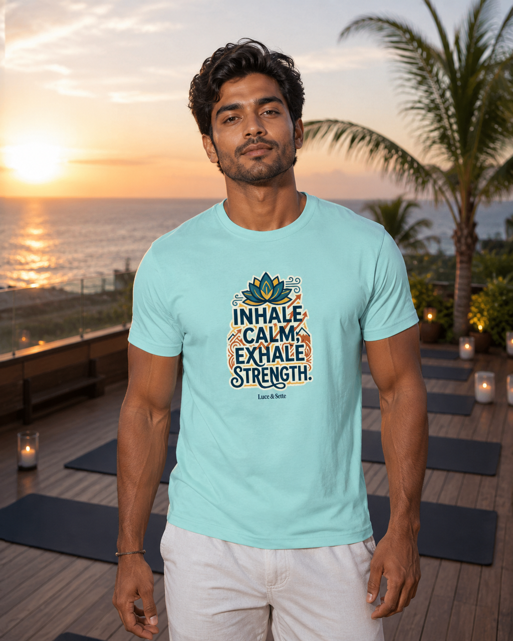 LUCE & SETE GPT mockup 1 - Inhale Calm Exhale Strength Classic Graphic T-Shirt for Men | Mindfulness Streetwear - 555_9403363459309_unisex-classic-crew-t-shirt-175_CLASSIC_front_HERO_20260618_133940.png