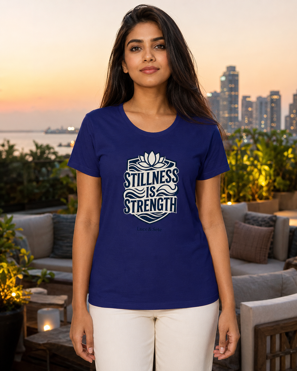 LUCE & SETE GPT mockup 1 - Stillness Is Strength Classic Graphic T-Shirt for Women | Mindful Empowerment Streetwear - 555_9403381055725_womens-classic-t-shirt-176_CLASSIC_front_HERO_20260618_134513.png