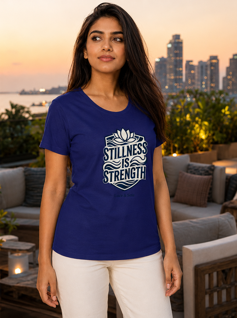 LUCE & SETE GPT mockup 1 - Stillness Is Strength Classic Graphic T-Shirt for Women | Mindful Empowerment Streetwear - 555_9403381055725_womens-classic-t-shirt-176_CLASSIC_front_PAIR_20260618_134712_02_row1_col2.png